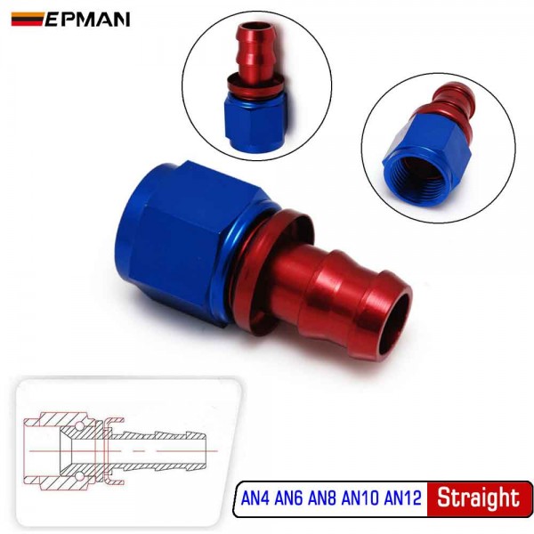 TANSKY AN4 AN6 AN8 AN10 AN12 Fuel Hose End PushOn Male Fitting